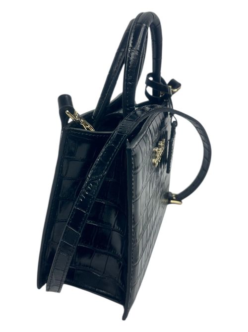 borsa shop bag midi in cocco nero MC2 Saint Barth | SHOP BAG MIDI-PRINTED CROCO LEATHER00